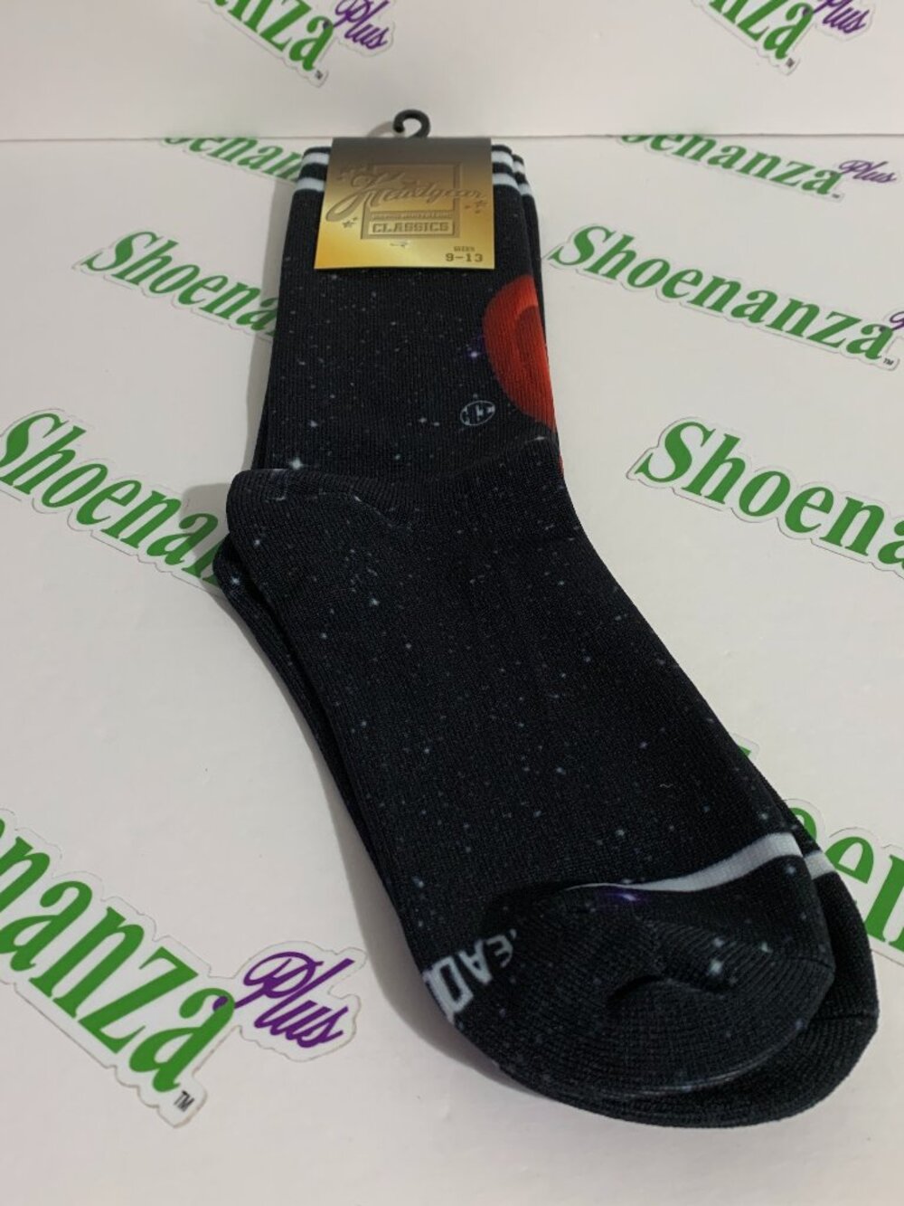 Headgear Classics Socks Space Jam Galaxy Crew Green Black Mens Size 9 - 13